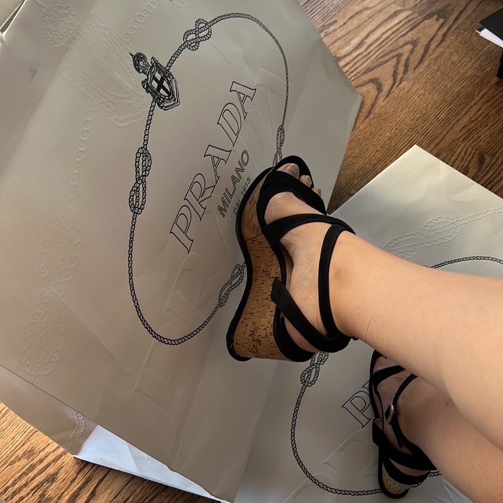 🖤 PRADA SEXY Tall Wedge Heels 👠